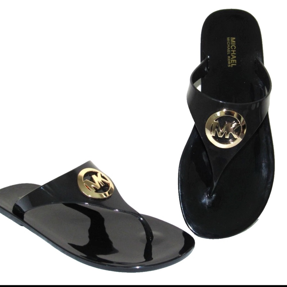 Michael Kors Black and Gold Sandals